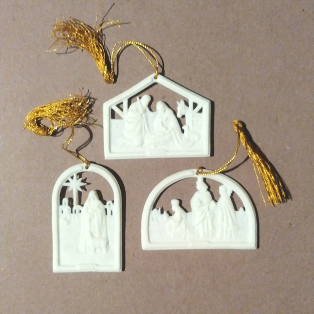 3 Piece Vintage Porcelain Ornaments 1985